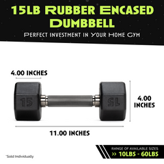 Rubber Dumbbell Single Piece Strength Training Equipment