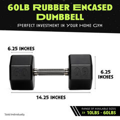 Rubber Dumbbell Single Piece Strength Training Equipment