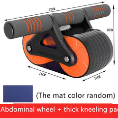 Double-Wheel Automatic Rebound Abdominal Exercise Roller Trainer