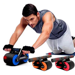Double-Wheel Automatic Rebound Abdominal Exercise Roller Trainer