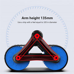 Double-Wheel Automatic Rebound Abdominal Exercise Roller Trainer