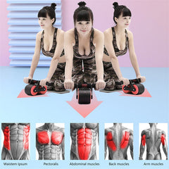 Double-Wheel Automatic Rebound Abdominal Exercise Roller Trainer