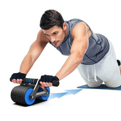 Double-Wheel Automatic Rebound Abdominal Exercise Roller Trainer