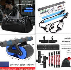 Double-Wheel Automatic Rebound Abdominal Exercise Roller Trainer