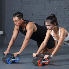 Double-Wheel Automatic Rebound Abdominal Exercise Roller Trainer