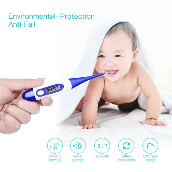 Digital Electronic Thermometer Soft Head Baby Adult Temperature