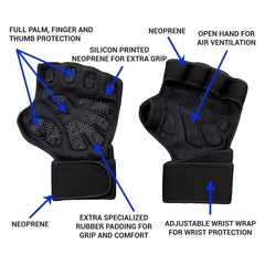 Silicone Anti-Slip Fitness Gloves Weightlifting Cycling Training