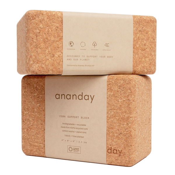 Cork Yoga Block Set For Pilates Fitness Workouts