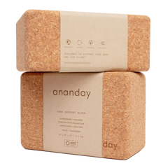Cork Yoga Block Set For Pilates Fitness Workouts