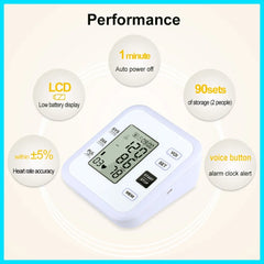 Digital Arm Blood Pressure Monitor Heart Rate Pulse