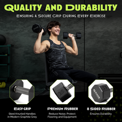 Rubber Dumbbell Single Piece Strength Training Equipment