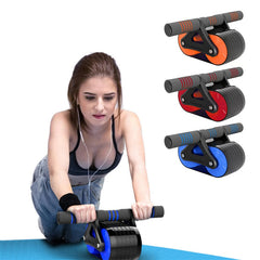 Double-Wheel Automatic Rebound Abdominal Exercise Roller Trainer