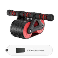 Double-Wheel Automatic Rebound Abdominal Exercise Roller Trainer