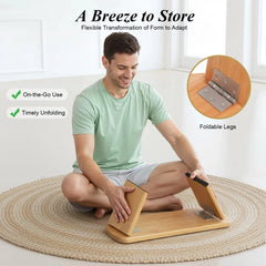 Foldable Kneeling Meditation Bench Portable Zen Practice Seat