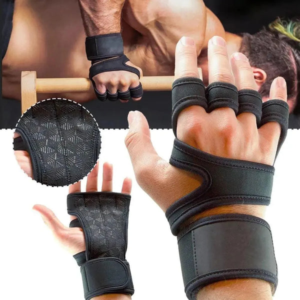 Unisex Weightlifting Gym Gloves Palm Wrist Training Grips